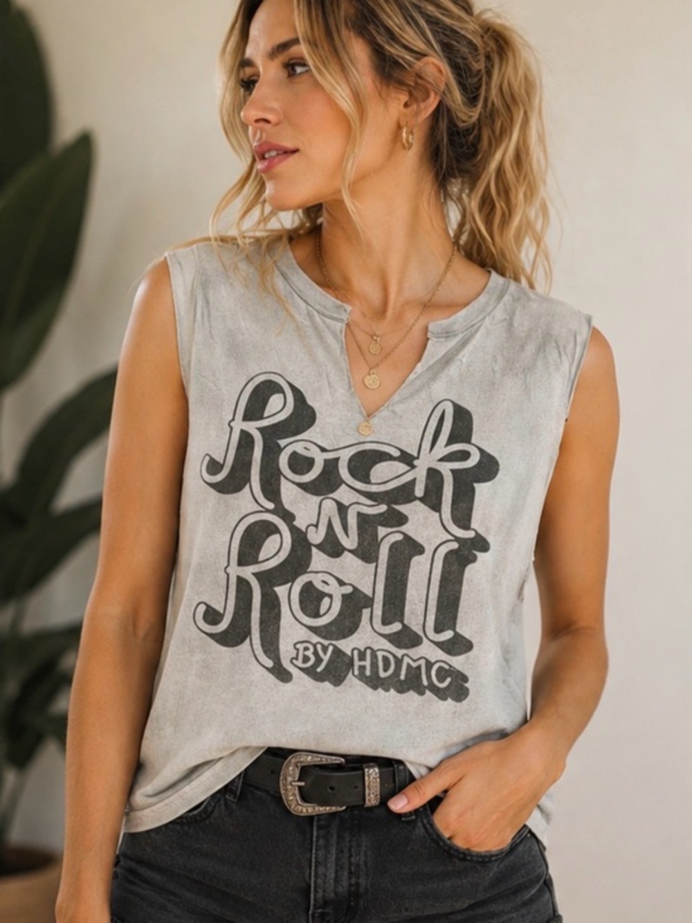 Harley-Davidson Rock N Roll Graphic Sleeveless Tank Top Size XS Oversized